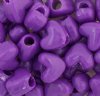 50 12x10mm Acrylic Opaque Purple Heart Beads
