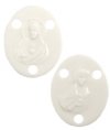 10, 14mm Small White Acrylic Missionary 3 Hole Rosary Connectors