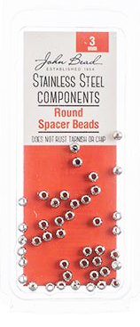 40, 3mm Round Stainless Steel Metal Beads