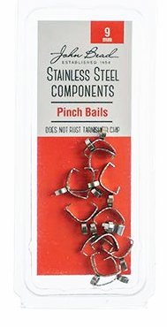 12, 9mm Stainless Steel Pinch Bails