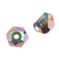 40, 6mm Crystal Bronze Rainbow Faceted Czech Glass Hill Beads
