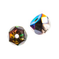 40, 6mm Crystal Vitrail Faceted Czech Glass Hill Beads