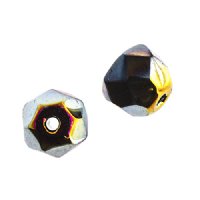 40, 6mm Jet Marea Faceted Czech Glass Hill Beads