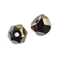 40, 6mm Jet Brown Iris Faceted Czech Glass Hill Beads
