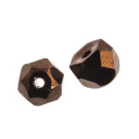 40, 6mm Jet Bronze Faceted Czech Glass Hill Beads