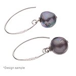 SS0656 1 Pair of 24x15mm Sterling Silver Oval Earring Hoops 