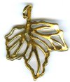 1 22mm Anti-Tarnish Brass Open Maple Leaf Pendant