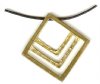 1 Anti-Tarnish Brass 34x34mm 3-Diamond Drop Pendant