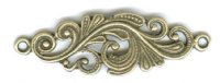 1 32x11mm Vintage Anti-Tarnish Brass Curved Floral Scroll Connector