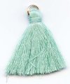 Pack of 10, 1 Inch Light Turquoise Poly Cotton Tassels with Ring
