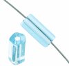 50 10x5mm Transparent Aqua Atlas Beads