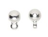 10, 4mm Round Silver Plated Bails / Beads with loop