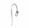 SS0355 1 Pair of 26x10mm Bali Sterling Fish Hook Earrings