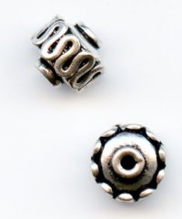 SS0163 1, 6x7mm Bali Silver Barrel with Scroll