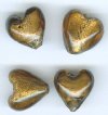 4 10mm Topaz & Silver Foil Heart Beads