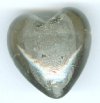 1 19x20mm Black Diamond & Silver Foil Heart Bead