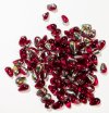 100 4x6mm Transparent Siam Vitrail Drop Beads
