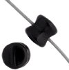 44 4x6mm Opaque Black Glass Pellet Beads