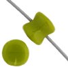 44 4x6mm Opaque Olivine Alabaster Glass Pellet Beads
