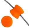 44 4x6mm Opaque Orange Alabaster Glass Pellet Beads