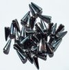 36 5x13mm Chrome Full Coat Glass Spike Beads