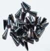 36 5x13mm Chrome Full Coat Glass Spike Beads