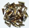 36 5x13mm Crytal Amber Half Coated Glass Spike Beads