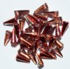 36 5x13mm Crystal Sunset Half Coated Glass Spike Beads