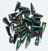 36 5x13mm Crytal Vitrail Half Coated Glass Spike Beads