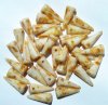 36 5x13mm White Travertine Glass Spike Beads