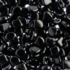 10 Grams 7.5mm Opaque Black Czech Glass Ginko Leaf Beads