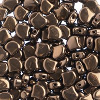 10 Grams 7.5mm Jet Dark Bronze Czech Glass Ginko Leaf Beads