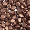 10 Grams 7.5mm Matte Metallic Bronze Copper Czech Glass Ginko Leaf Beads