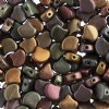 10 Grams 7.5mm Matte Metallic Bronze Iris Czech Glass Ginko Leaf Bead