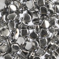 10 Grams 7.5mm Full Labrador Silver Czech Glass Ginko Leaf Beads