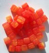40 8x9mm Matte Orange and Yellow Cube Beads