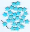 25 13mm Aqua Pearlized Acrylic Star Beads