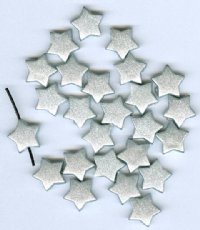 25 13mm Silver Pearlized Acrylic Star Beads