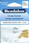 14 4mm Beadalon Gold Stardust Crimp Covers