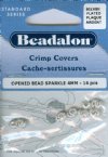 14 4mm Beadalon Silver Stardust Crimp Covers
