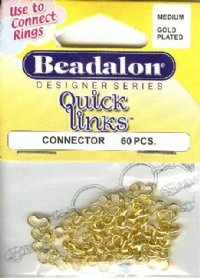 Beadalon Medium Quick Links -Gold Plated