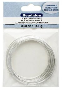 30 Loops of 2.25  to 2.63 Inch Diameter Beadalon Silver Large Round Bracelet Memory Wire