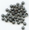 50 3.5x6mm Gunmetal Plated Dotted Star Bead Caps