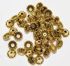 50 7x3mm Antique Gold Fluted Bead Caps