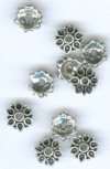 20 3x7.5mm Antique Silver Flower Pewter Bead Caps