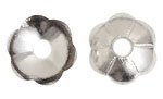 100, 5x1.5mm Nickel Plated Scalloped Bead Caps