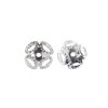 48, 8mm Bright Silver Plated Flower Bead Caps