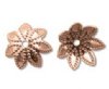 36, 9mm Bright Copper Flower Bead Caps