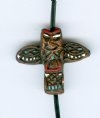 1 14x16mm Ceramic Brown Totem Pole Bead