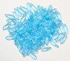 100 3x11mm Matte Transparent Aqua Dagger Beads